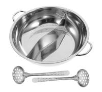 FUNOMOCYA Casserole à Fondue Chinoise Acier Inoxydable avec Séparateur Pot à Soupe Divisé pour Cuisinière à Induction Ustensile de Cuisine Pratique pour Repas Famille et Événements Sociaux