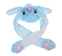 FUNOMOCYA Chapeau Licorne Gonflable avec Oreilles Mobiles pour Fête et Anniversaire Confortable et Doux Accessoire Photo Amusant pour Bleu sans Lumière