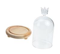 FUNOMOCYA Cloître Verre Transparent pour Fleurs Préservées avec Base Décoration pour Maison et Bureau pour Saint Valentin et Personnalisés