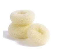 FUNOMOCYA Créatrice de Chignons Ronds en Nylon Beige, Lot de 3 Pièces pour Femmes, Facile à Utiliser, Garde les Cheveux Nets Bals et Récitals de Danse