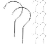 FUNOMOCYA Crochets à Visser à Domicile 10 pour Rangement de Vêtements en Acier Inoxydable Argentés Accessoires Robustes et Confortables, Lot de 10 Pièces pour Cintres