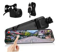 FUNOMOCYA Dash Cam Voiture Écran Tactile Full et Arrière Double Enregistrement Caméra Rétroviseur avec Vision Nocturne et Caméra de Recul Automatique