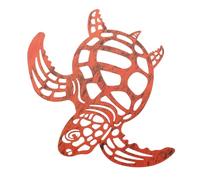 FUNOMOCYA Décoration Murale Tortue en Fer Creuse pour Patio et Jardin, Ornement Mural Suspendu en Fer Forgé Marron, Décoration Extérieure Résistante et Artistique pour Salon et Espace