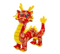 FUNOMOCYA Dragon Peluche Rouge Nouvel an Chinois Mascotte Décorative Peluche Dragon Doux pour Fête Familiale