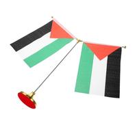 FUNOMOCYA Drapeau de Table Palestine Petit avec Support Acier Inoxydable de Drapeaux Polyester et Porte-drapeau Y pour Bureau et Salle de Réunion