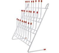 FUNOMOCYA Égouttoir Métal pour Tubes à Essai et Béchers 24 Emplacements, Support de Séchage Compact et Polyvalent pour Laboratoire de Chimie, Rack Solide pour Verrerie Scientifique