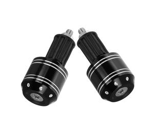 FUNOMOCYA Embouts De Guidon Moto Hors-piste Anti-vibrations Bandes Blanches à Points, Lot De 2, Alliage Aluminium Et Abs, Protection Antichute, Applicables Pour Usages Hors-piste, Motards