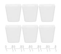 FUNOMOCYA Ensemble De 6 Crochets Pour Panneau Perforé Crochets Métalliques Pour Établi Panier De Rangement À Grille Carrée Accessoires D'Organisation Pour Panneau Perforé Étagère De