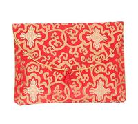 FUNOMOCYA Enveloppes Soie Brocart Avec Fermeture Nœud Chinois Pochette Pour Documents Écriture Ou Bouddhisme Rouge