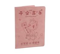FUNOMOCYA Étui pour Certificat de Naissance Couverture du Certificat des Nouveaux Parents Pu Rose, Compartiments Étiquetés, Protection Renforcée, Rangement Pratique, pour Assurance et