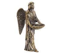 FUNOMOCYA Figurine Ange en Laiton Ailes Symétriques, Statue Décorative Protectrice pour Table, Décoration Religieuse pour Mariage, Baptême et Bureau, Présentoir D’Ange Gardien Élégant