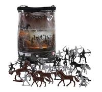 FUNOMOCYA Figurines Miniatures Réalistes de Soldats Médiévaux et Chevaliers à Cheval, Ensemble de Jeu 52 Pièces en Plastique Peint, Décorations pour Garçon et Filles et Modélisme, Scène