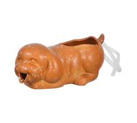 FUNOMOCYA Fontaine Céramique pour Aquarium avec Statue de Chien Jet d'eau Décoration Intérieure et Extérieure Support Plante Verte Système de Filtration Naturel pour Bassin et Jardinière