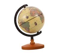 FUNOMOCYA Globe Vintage de Bureau avec Socle Bois Massif Décoration pour Bureau et Maison Globe Terrestre Anglais pour Apprentissage Géographie