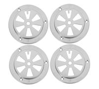 FUNOMOCYA Grille D’aération INOX pour Barbecue Et Four - Lot De 4 Panneaux à Persiennes Rondes - Ventilation Résistante à La Chaleur pour Cuisson Et Fumage en Extérieur