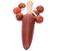 FUNOMOCYA Hochet à Main Traditionnel en Bois pour Tout-petits, Tambour Portable pour Bébé, Cloche à Secouer Sûre et Sensorielle, Musical Stimulant L'attention et L'ouïe
