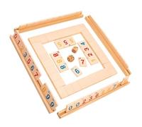 FUNOMOCYA Jeu de Société Bois avec Dés et Chiffres Jeu Éducatif Numérique pour Garçon Fille Plateau de Table Ludique pour Apprentissage et Amusement Familial