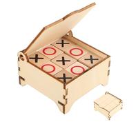 FUNOMOCYA Jeu de Société Bois Portable pour Garçon Fille Jeu de Table Éducatif Montessori Puzzle Morpion Classique pour Développement des Compétences et Soirées Jeux Famille