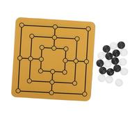 FUNOMOCYA Jeu de Société Portable Nine Mens Morris Plateau de Jeu de Bureau Stratégique pour Famille et Fêtes Développement Cognitif Divertissement Facile à Transporter