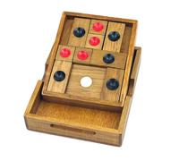 FUNOMOCYA Jeu D'échecs et Couleur Aléatoire pour Garçon et Filles en Bois à Points Noirs Blancs Rouges avec Plateau Rond Jouet Éducatif pour Développer la Logique Réflexion des Garçon