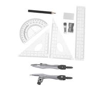 FUNOMOCYA Kit Compas de Géométrie Polyvalent avec Règle Plastique et Rapporteur Clair et pour Étudiants Mathématiques et Techniques