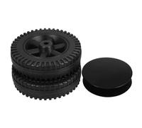 FUNOMOCYA Kit de Remplacement de 2 Roues Noires en Hdpe pour Chariot de Barbecue à Gaz avec Capuchon, Compatibilité Polyvalente et Assemblage Facile