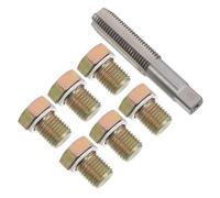 FUNOMOCYA Kit de Réparation de Filetage pour Bouchon de Vidange D'huile M15x1,5 13 Pièces Tarauds et Joints Outil Automobile pour Réparation Filetage Carter D'huile Moteur Usage Atelier