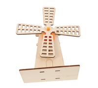 FUNOMOCYA Kit Éducatif Moulin à Vent Bois pour Garçon Fille Modèle Scientifique DIY avec Transmission par Rouages Stem Expérience Éolienne Rotative pour Activité Familiale et Apprentissage