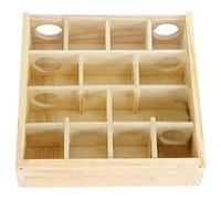 FUNOMOCYA Labyrinthe en Bois pour Hamster Exercices Amusants et Maintien Santé Physique, Cachette Khaki pour Petits Animaux et Souris