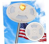 FUNOMOCYA Lampe Solaire LED pour Mât de Drapeau Extérieur, 128 LEDs, Étanche, Abs Solide, Éclairage Jardin Automatique au Crépuscule, Compatible Mât, Énergie Solaire Pratique