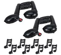 FUNOMOCYA Lot de 10 Ballons Gonflables en Aluminium Forme de Notes de Musique 16 Pouces Noir Double Note Décoration Fête Anniversaire Ballon Concert pour Bar et Groupe Musical