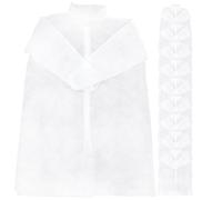 FUNOMOCYA Lot de 10 Blouses Blanches Jetables à Manches Longues en Tissu Non Tissé 30 G Respirant, Blouse de Laboratoire Confortable pour Protection Anti-poussière, Style Aléatoire