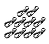 FUNOMOCYA Lot de 10 Mini Mousquetons à Ressort en Alliage d'Aluminium Noir Crochets de Verrouillage Compacts pour Porte-Clés et Paquet à Dos pour Activités de Plein Air Fixation