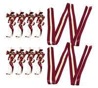 FUNOMOCYA Lot de 10 Nœuds Décoratifs Mariage Rubans à Tirer Grands Nœuds en Satin Rouge Foncé pour Décoration Voiture Fête Emballage Présents Événement Festif Cérémonies