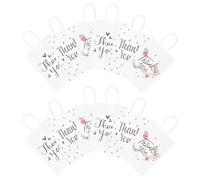 FUNOMOCYA Lot de 12 Paquet Présents en Papier Kraft «Merci» avec Poignées Format 21X15X8 CM Coloris Naturel pour Mariage Fête et Emballage Présent Invité