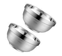 FUNOMOCYA Lot de 2 Bols à Double Paroi en Acier Inoxydable 304, 13 Cm, Isolants et Anti-brûlure, Bols Inox pour Ramen, Soupe et Organisation Alimentaire, Cuisine Maison et Repas Rapides