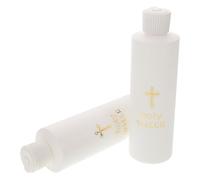 FUNOMOCYA Lot de 2 Bouteilles d'eau Bénite Vides 250ml Croix Dorée, Flacons Chrétiens Rechargeables pour Baptême, Exorcisme et Usage Extérieur, Décoratives et Portables pour Pâques
