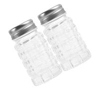 FUNOMOCYA Lot de 2 Pots à Épices en Verre Couvercle Inox, Mini Distributeurs D'assaisonnement pour Sel et Poivre, Bouteilles de Condiments Cuisine Compactes et Multi-usages