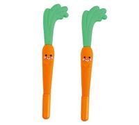 FUNOMOCYA Lot de 2 Stylos à Encre Gel Carotte, Taille Moyenne, Plastique, Stylo Signature Bureau et Fournitures Scolaires, Écriture Fluide pour Garçon et Filles et Étudiants, Présent