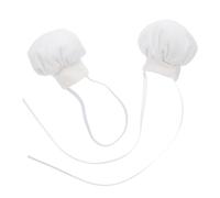 FUNOMOCYA Lot de 2 Toques de Chef Miniatures Blanches pour Poupées 10-15 Cm, Chapeaux Décoratifs en Tissu Léger avec Élastique et Ruban, Accessoire la Cuisine pour Jeux de Rôle et