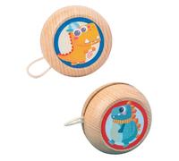 FUNOMOCYA Lot de 2 Yoyos en Bois pour Garçon et Filles Jouets Éducatifs pour Bébés Yo-Yo Traditionnel Motifs Dinosaures et Crocodiles Résistant aux Chocs Développement des Doigts Jeu en