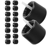 FUNOMOCYA Lot de 20 Bouchons Noirs Mats 18 Dents Bouchons Antivol Hermétiques pour Flacons D’Huiles Essentielles Couvercles en Plastique 10 CM Filetage Précis Adaptés pour Usage