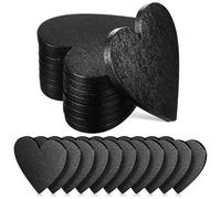 FUNOMOCYA Lot de 20 Pièces de Formes en Bois Sombre Faciles à Transporter et Poli, pour Décoration Fête des DIY Crafts et Ornements de Coeur