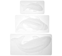 FUNOMOCYA Lot de 3 Moules à Gâteaux de Poisson en Pp Blanc, Conducteurs de Chaleur, Légers et Faciles à Transporter, pour Cuisson de Gâteau de Riz et Chocolat en DIY