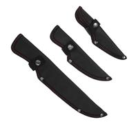 FUNOMOCYA Lot de 3 Protège-couteaux en Tissu Oxford Noir avec Bouton-pression, Étuis de Protection pour Couteaux de Chef 16,3 Cm, 17,7 Cm et 27,5 Cm, Sécurité Antidérapante et Transport