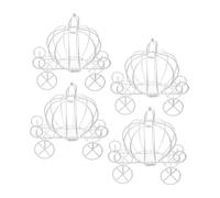 FUNOMOCYA Lot de 4 Boîtes à Bonbons Mariage en Fer Blanc, Décoration Carrosse Citrouille, Centre de Table en Calèche de Princesse, Coffrets Dragées pour Fête et Anniversaire, Décor
