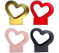 FUNOMOCYA Lot de 4 Boîtes à Fleurs en Papier Forme Cœur Portatives Couleurs Assorties Rose Rouge Noir Or Emballage Bouquet Fleur Mariage Fleuriste et Décoration Événementielle