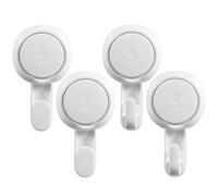 FUNOMOCYA Lot de 4 Crochets à Ventouse en ABS Blanc, Fixation Sans Trace, Charge Élevée, Adaptés aux Surfaces Lisses comme Carrelage et