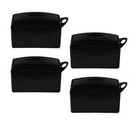 FUNOMOCYA Lot de 4 Éponges Applicatrices Noires pour Pneus avec Couvercle, Brosses Mousse pour Cirage et Polissage Voiture, Applicateurs Cire et Nettoyage Jantes, Entretien Auto