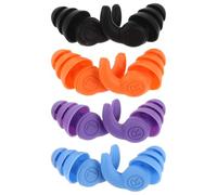 FUNOMOCYA Lot de 4 Paires de Bouchons D’oreilles de Natation Réutilisables en Silicone Souple Étanches pour Adultes, Multi-couleurs, Protection Anti-eau pour Natation, Surf et